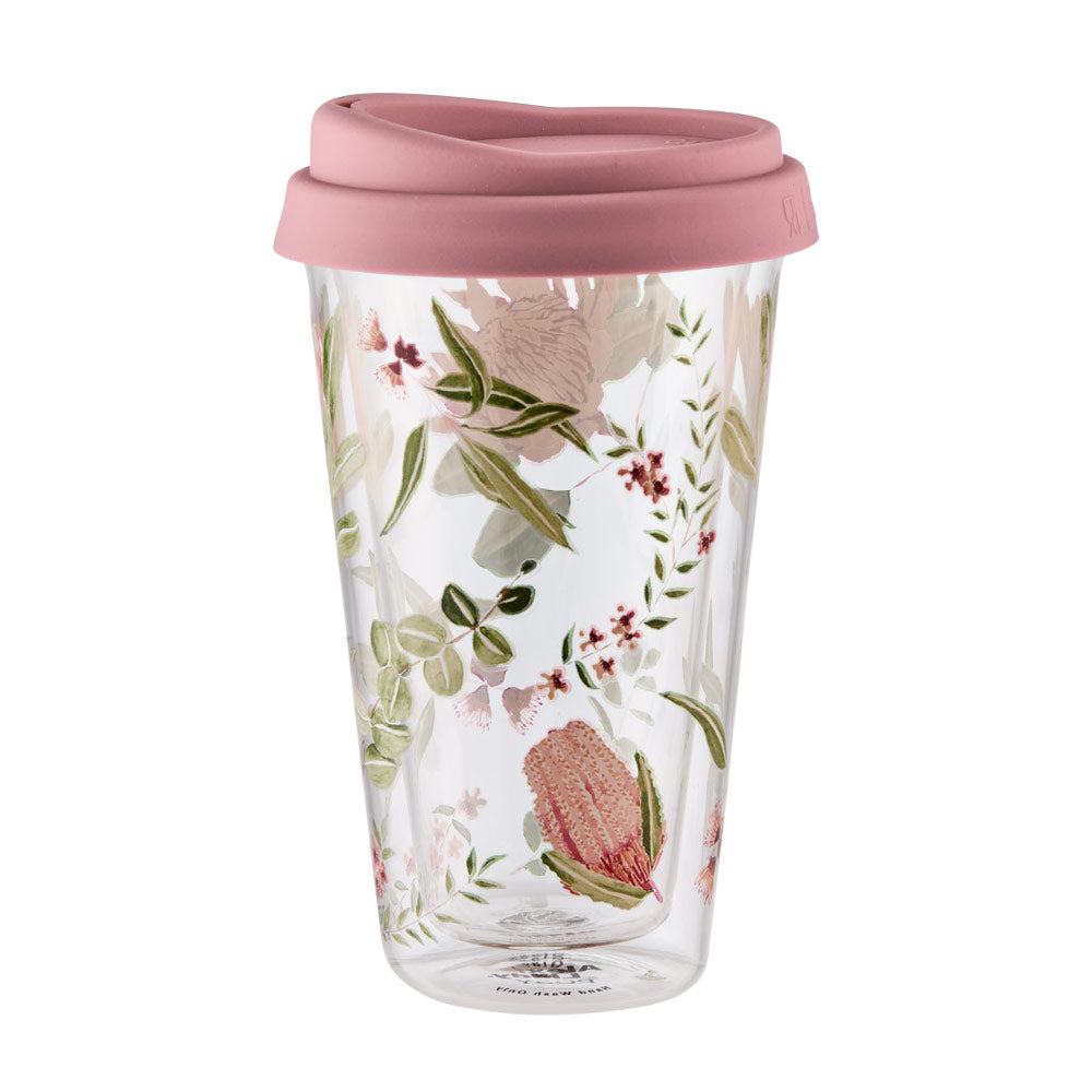Alex Liddy Posy Double Walled Glass Travel Mug 350ml at MyHouse