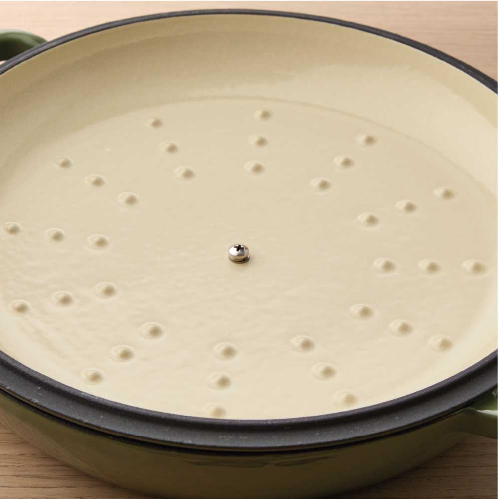 Baccarat Le Connoisseur Cast Iron Round French Saute Pan 31cm Sage Green at MyHouse