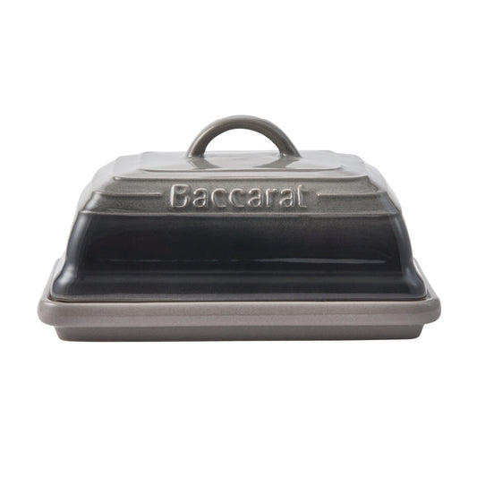 Baccarat Le Connoisseur Stoneware Butter Dish 16cm Smoke Grey at MyHouse