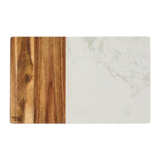 Alex Liddy Slate & Co Acacia and Marble Serving Board 40cm - MyHouse