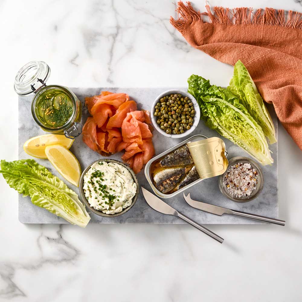 Marble Serving Board with 2 Cheese Knives and charcuterie - House