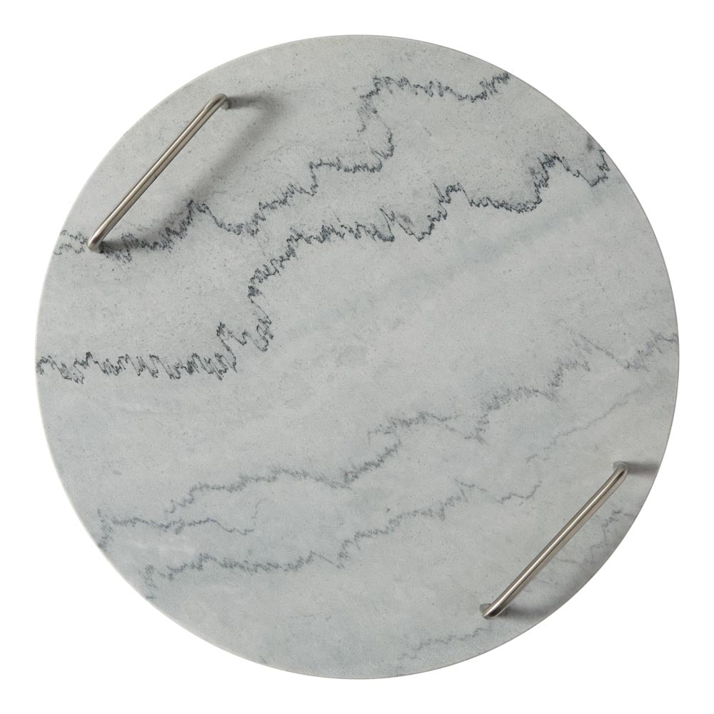 Alex Liddy Slate & Co Round Marble Serving Board with Handles 40cm - MyHouse