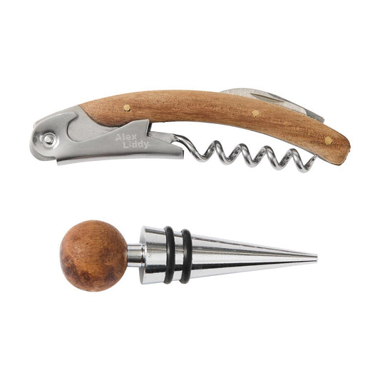 Alex Liddy Slate & Co Wood Bottle Opener and Bottle Stopper Set - MyHouse