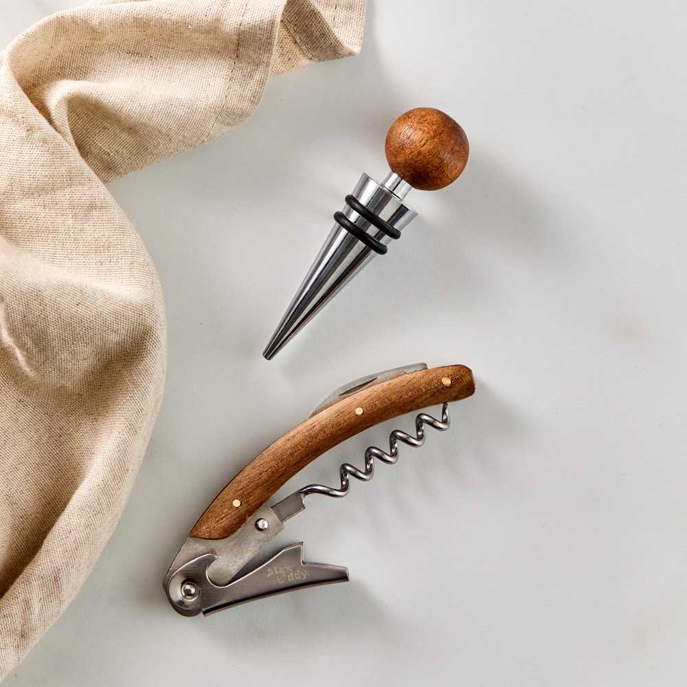 Alex Liddy Slate & Co Wood Bottle Opener and Bottle Stopper Set - MyHouse