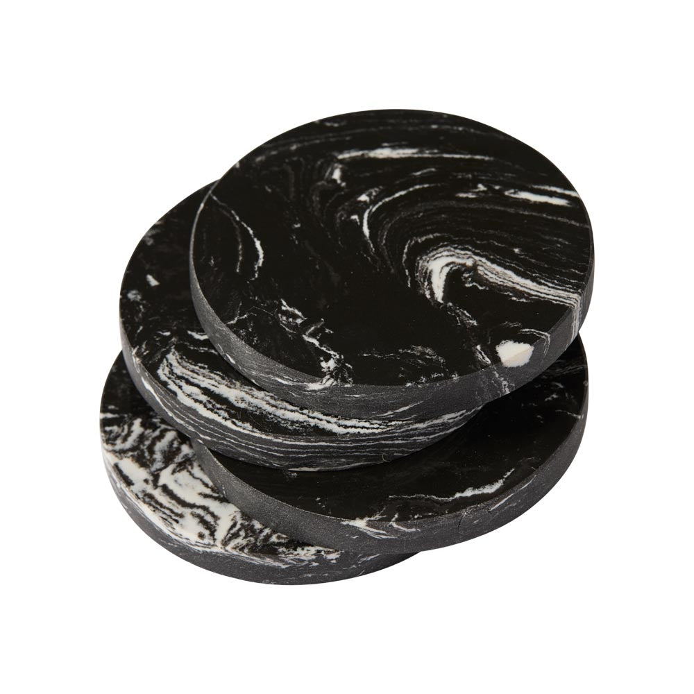 Alex Liddy Slate & Co Set of 4 Black Marble Coasters - MyHouse
