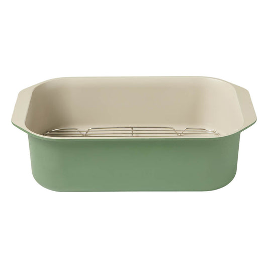 NOOK by Baccarat Roaster with Rack 34cm sage green