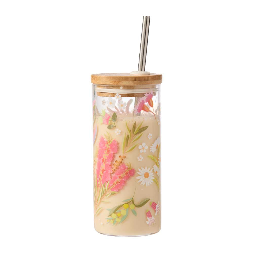 Glass Smoothie Cup with bamboo lid - MyHouse