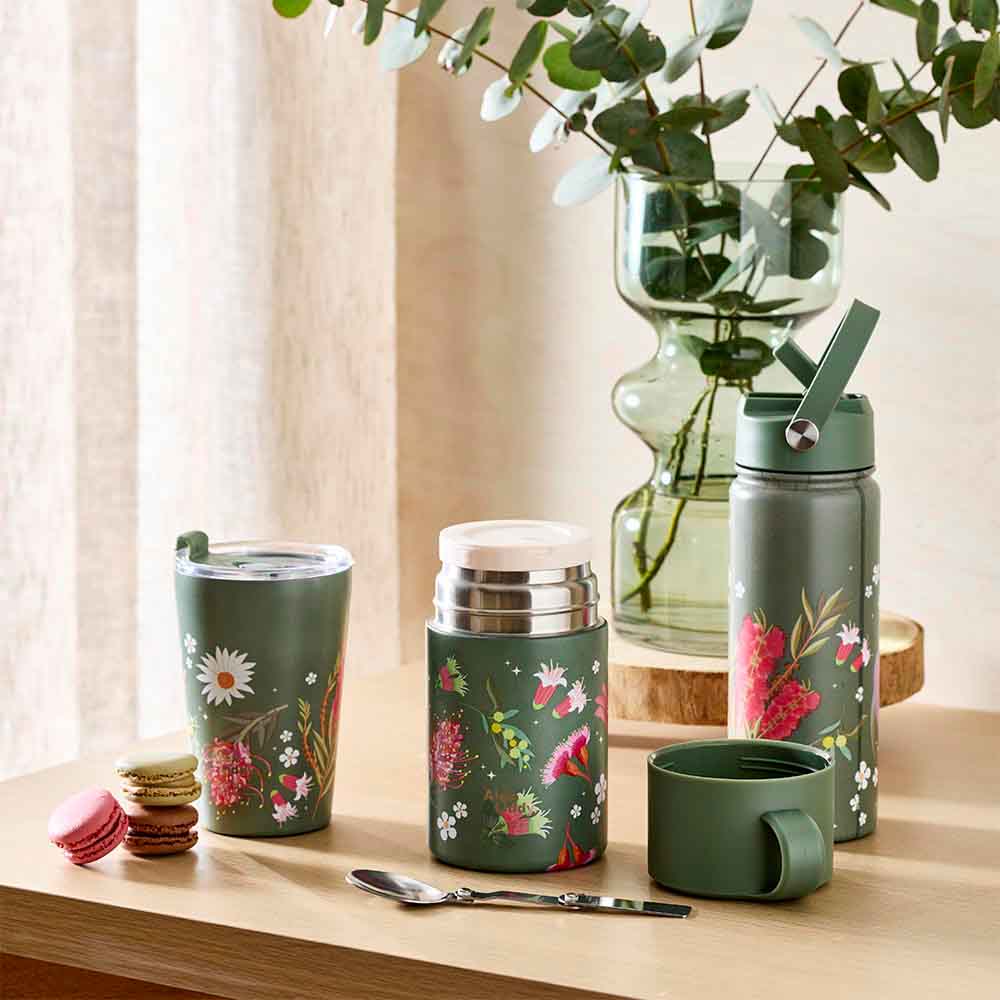 green food jar with Australian natives with coordinating products