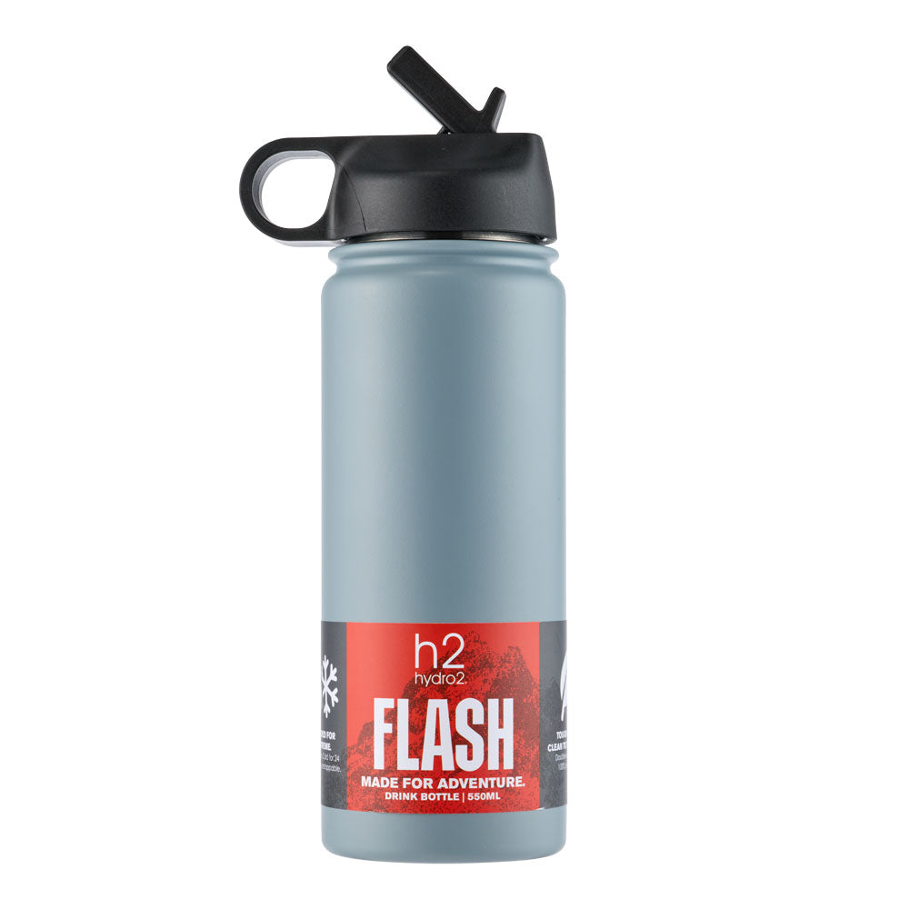 h2 hydro2 FLASH Sip Reusable Water Bottle 550ml Slate blue