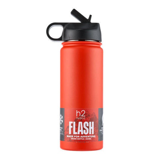 h2 hydro2 FLASH Sip Reusable Water Bottle 550ml Chilli red
