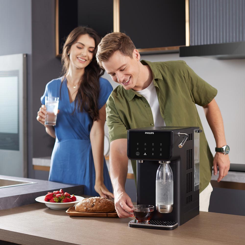 Philips Micro X-Clean Filtration Sparkling Water Station Hot and Cold Black