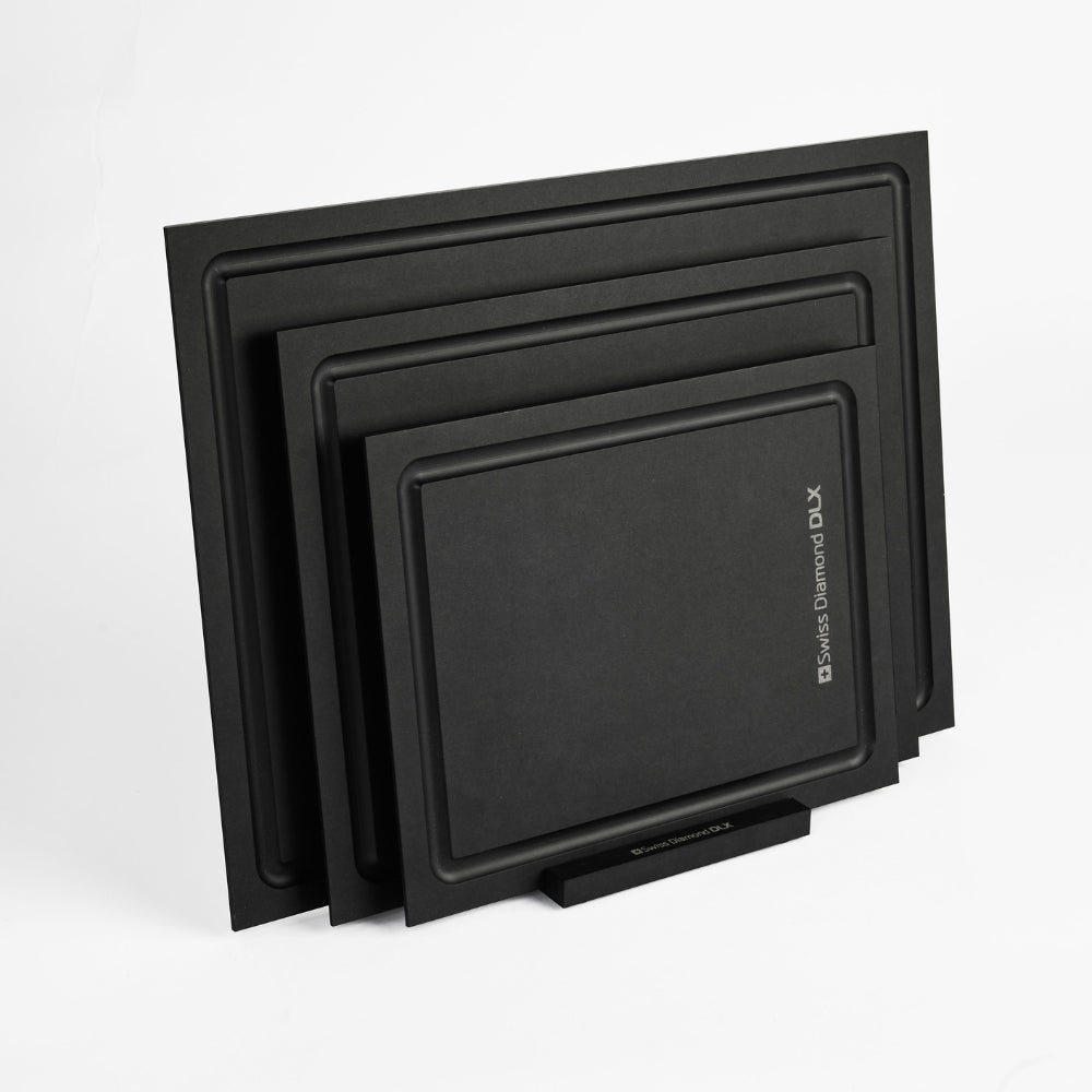 Swiss Diamond Premium Set Of 3 Wood Fibre Cutting Boards With Stand