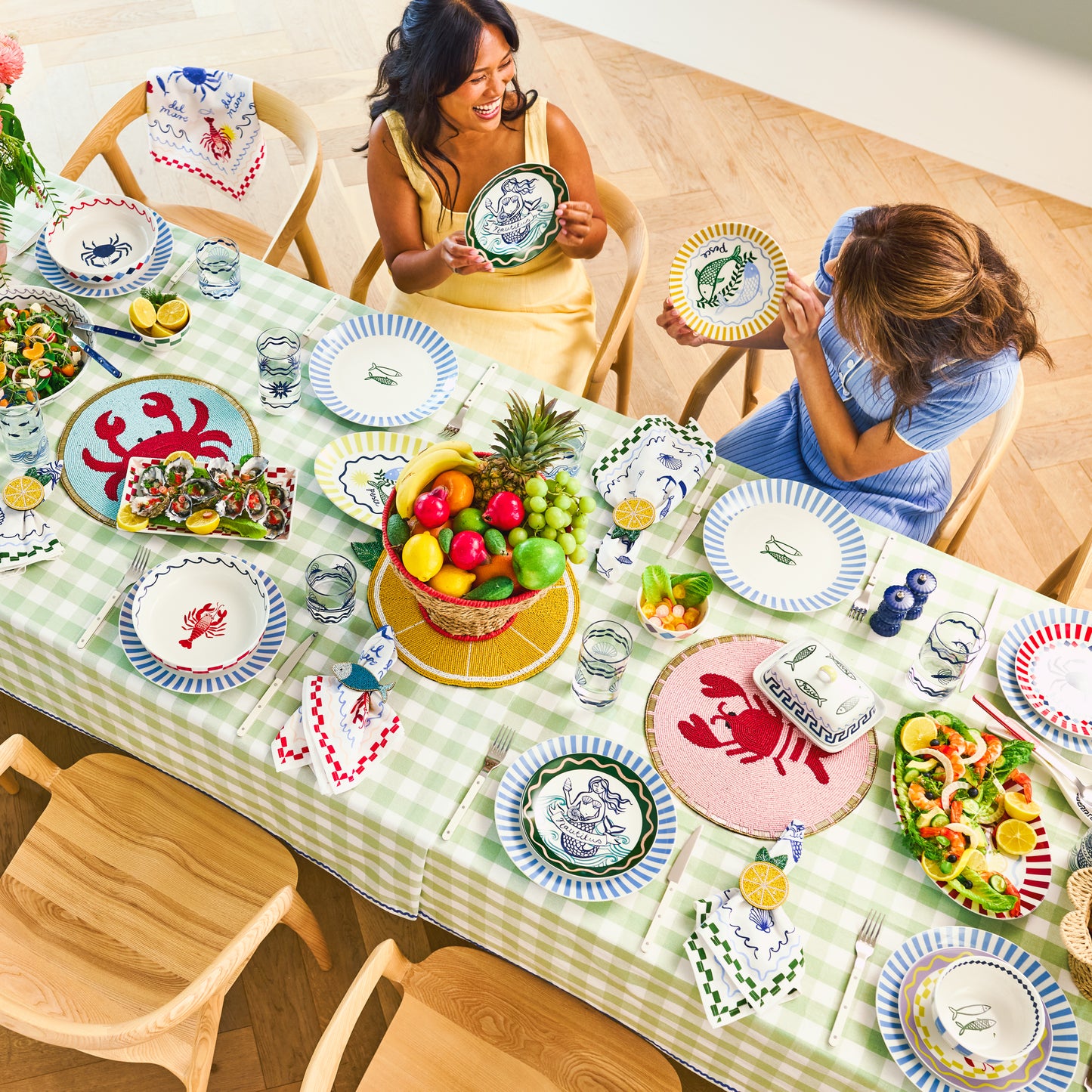 Porto Gingham Table Cloth 150x230cm Sage