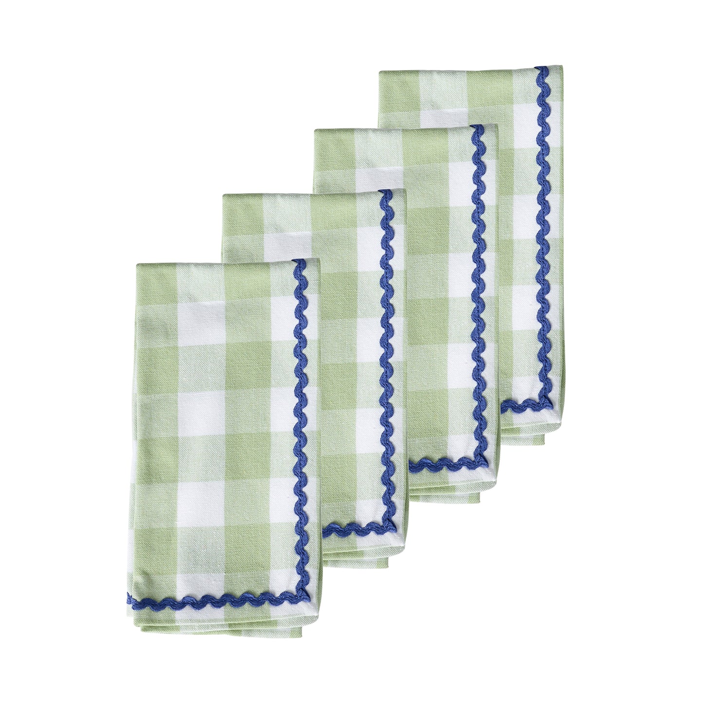 Porto Gingham Set of 4 Napkins 45x45cm Sage