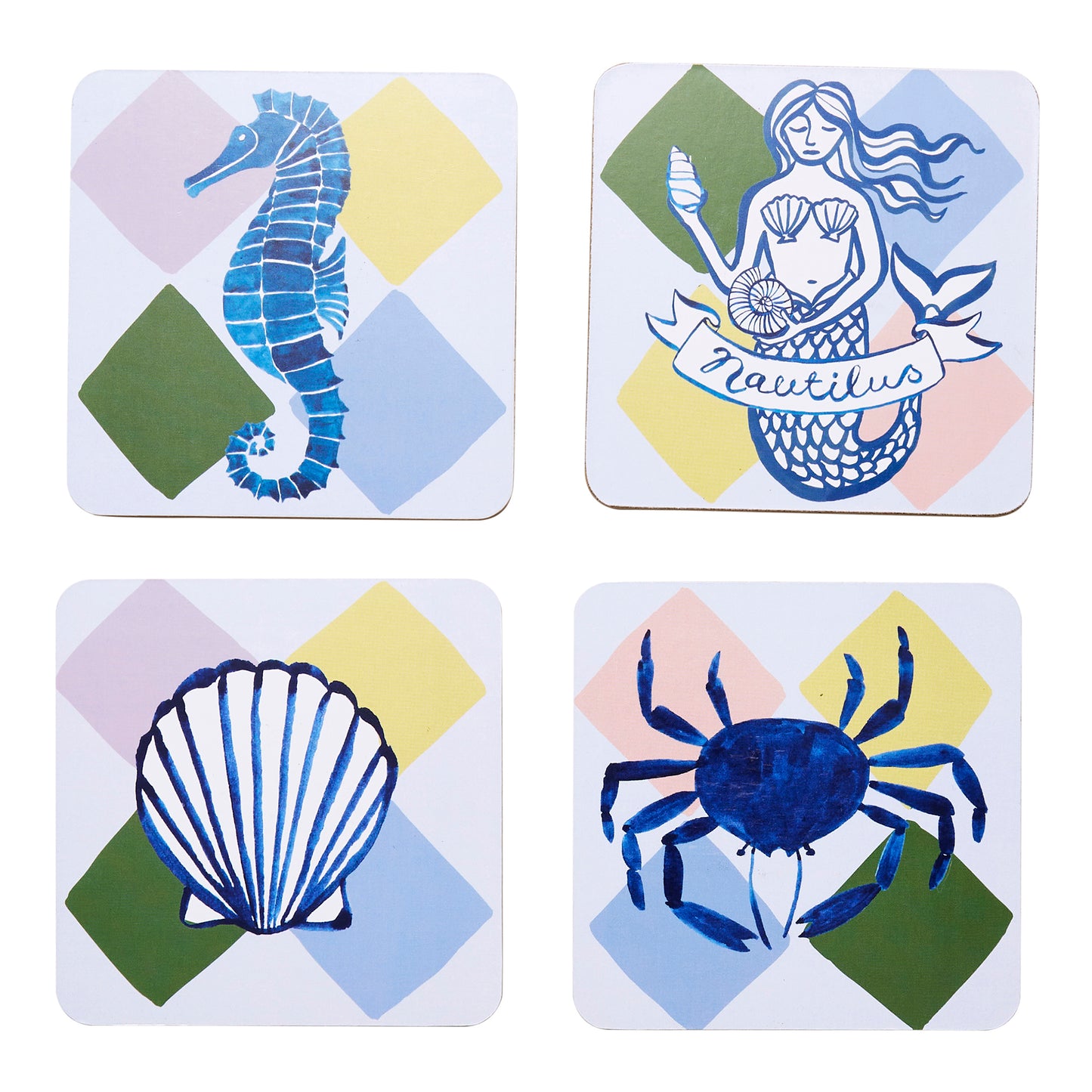 Porto Nautilus Set of 4 Coasters 10x10 cm Siren