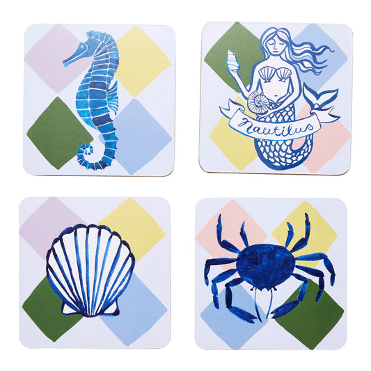 Porto Nautilus Set of 4 Coasters 10x10 cm Siren