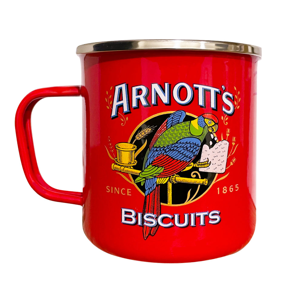 Rojo Arnotts Enamel 2 Piece Mug Set 450ml Red