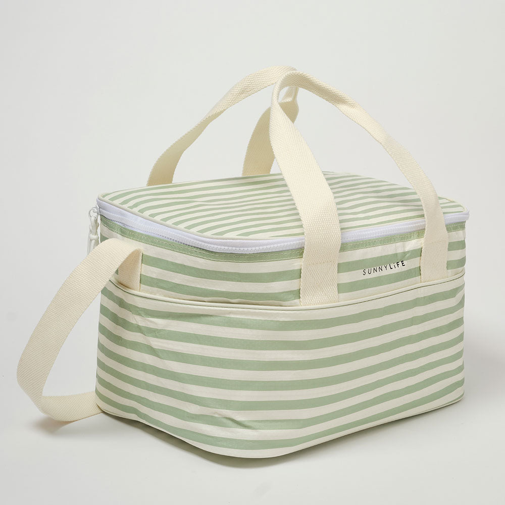 SUNNYLiFE Cooler Bag Sage Stripe