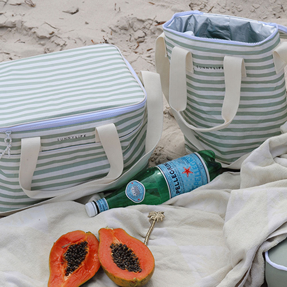 SUNNYLiFE Cooler Bag Sage Stripe