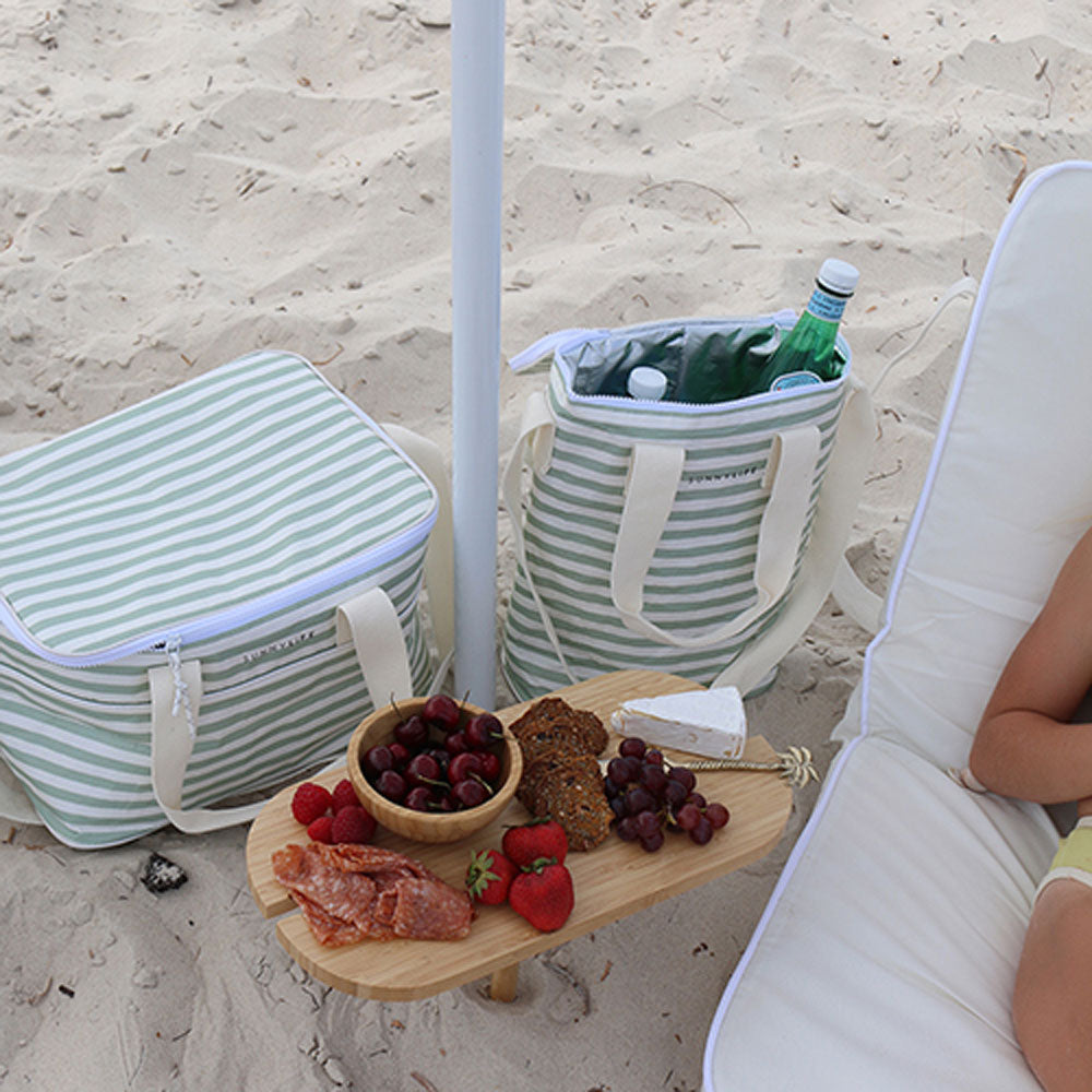SUNNYLiFE Light Cooler Drinks Bag Sage Stripe