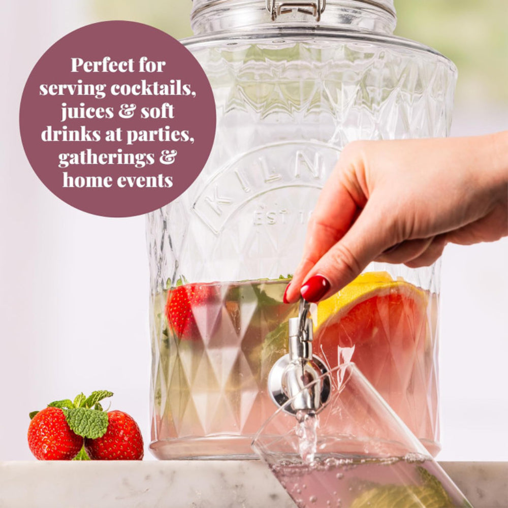Kilner Clip Top Diamond Dispenser with Stainless Steel Tap