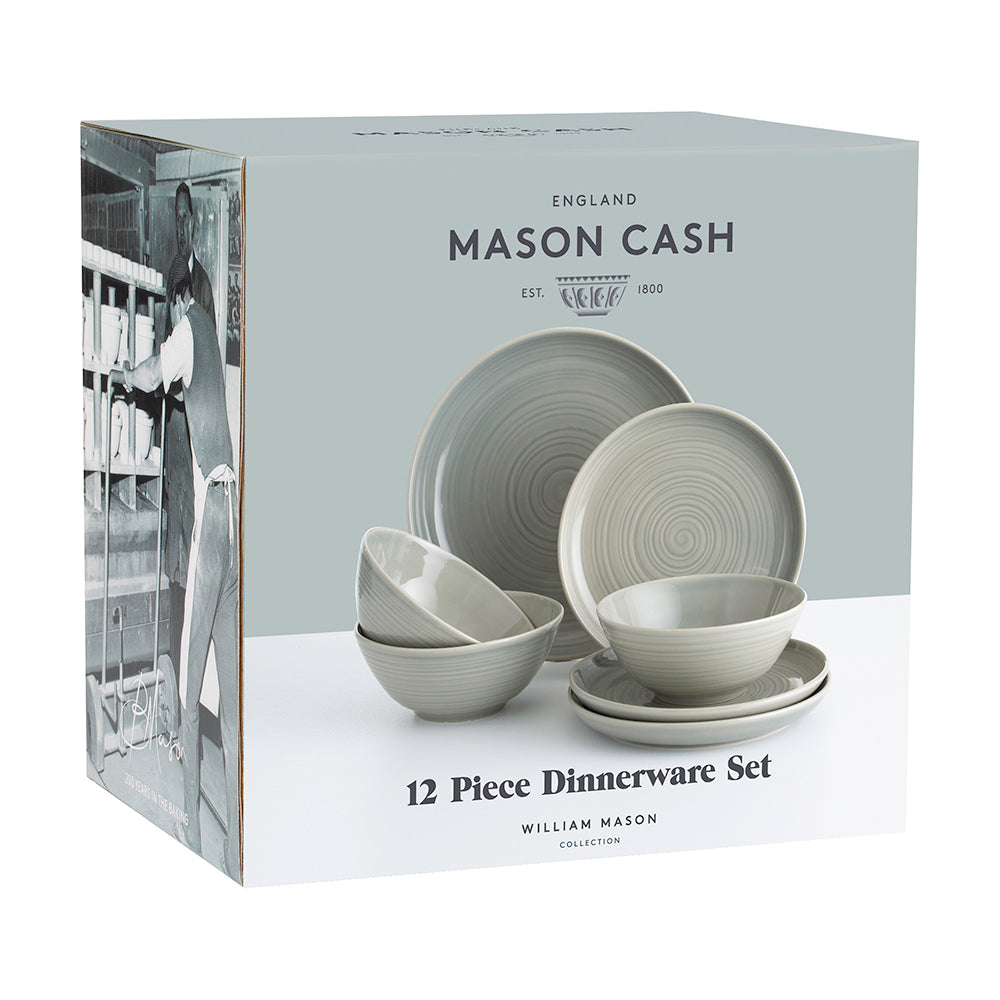 Mason Cash William Mason 12 Piece Dinner Set Grey