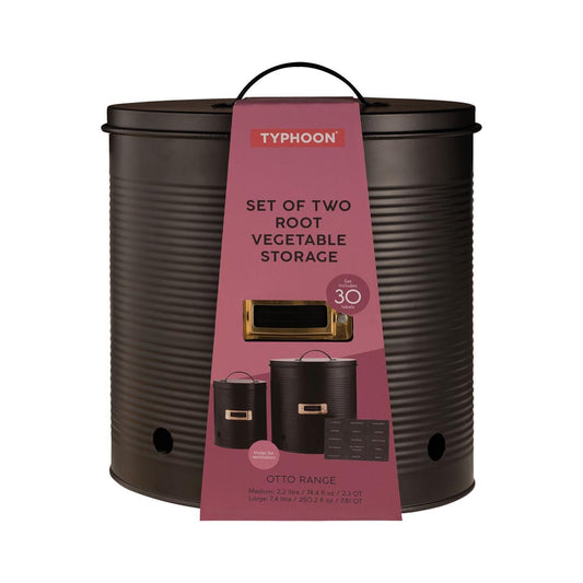 Typhoon Living Otto Set of 2 Root Vegetable Storage Black