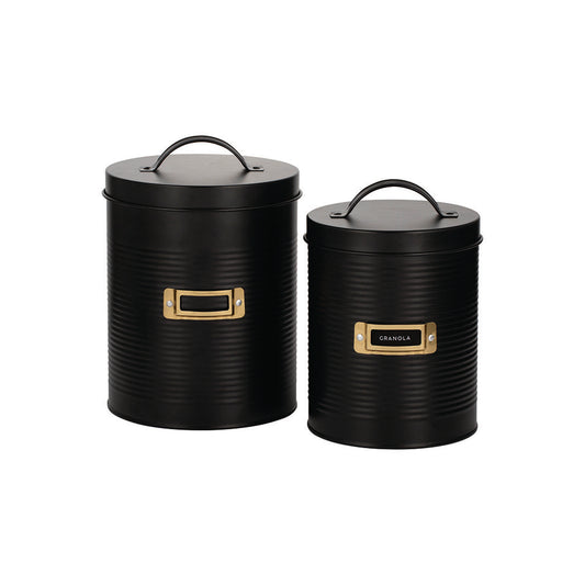 Typhoon Living Otto Set of 2 Storage Canisters Black