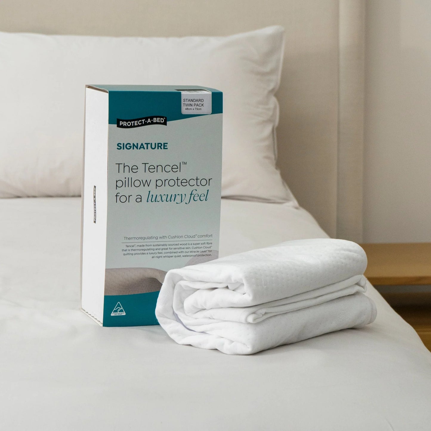 Protect-A-Bed Signature Tencel Jacquard Pillow Protector Twin Pack