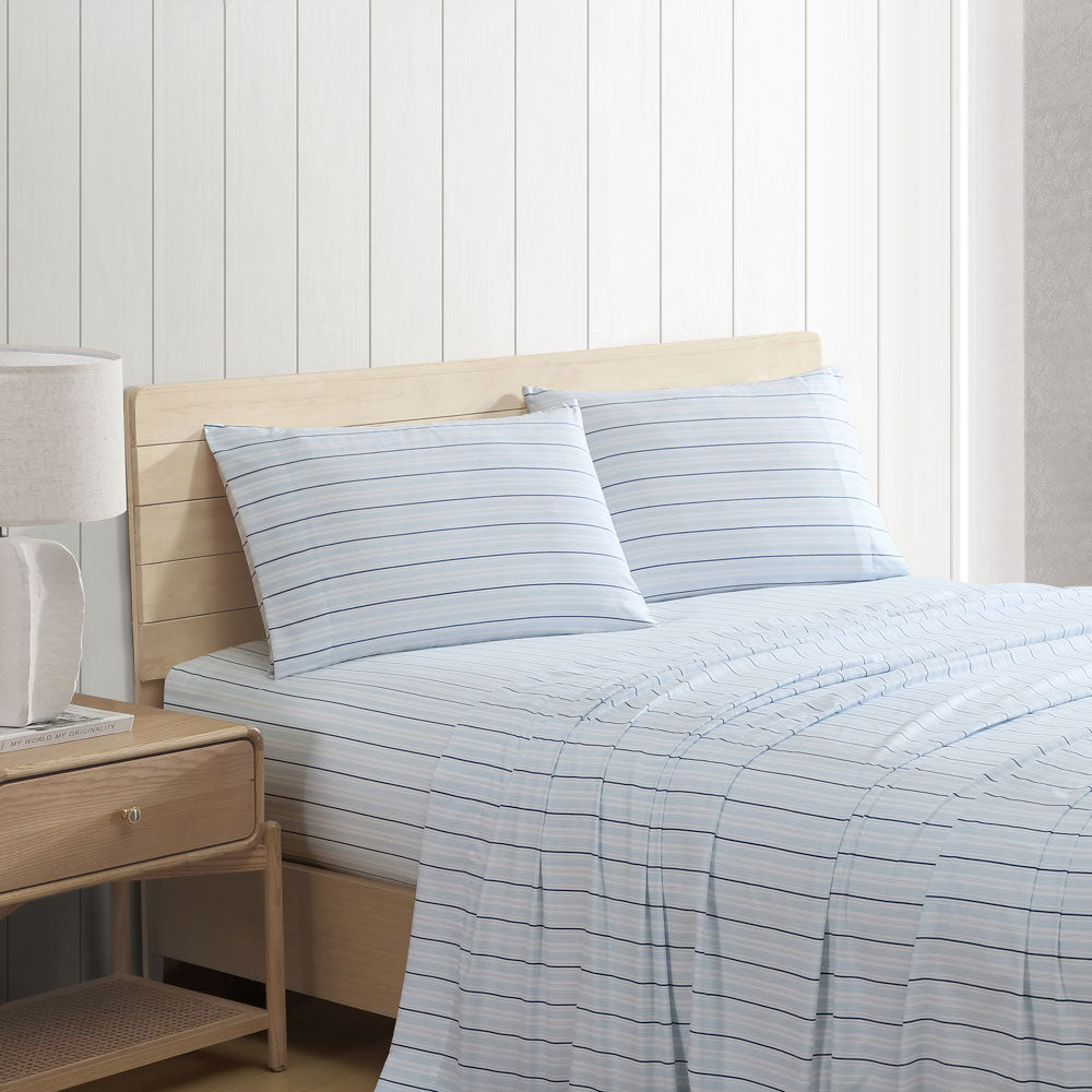 Nautica Camp Stripe Washed Sheet Set