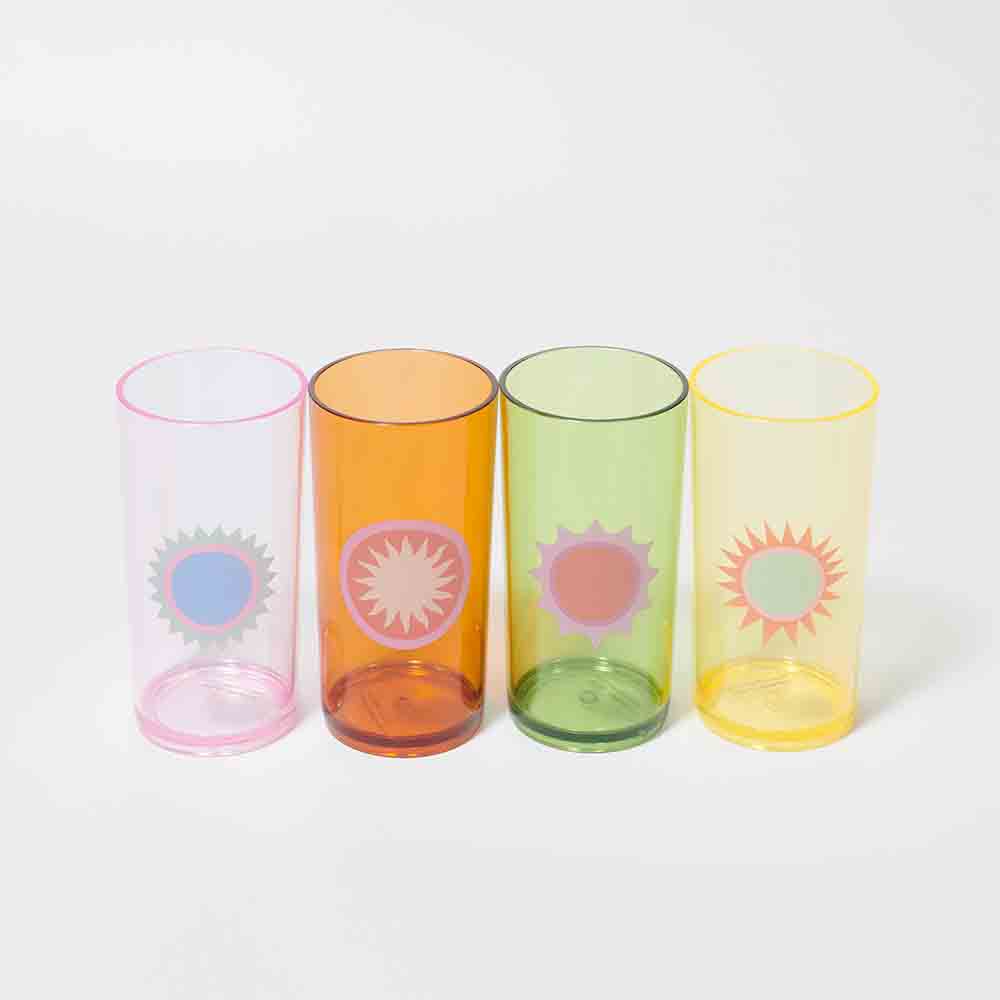 SUNNYLiFE Set of 4 Poolside Tall Tumbler