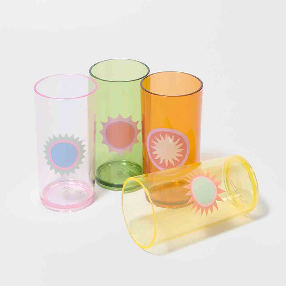 SUNNYLiFE Set of 4 Poolside Tall Tumblers