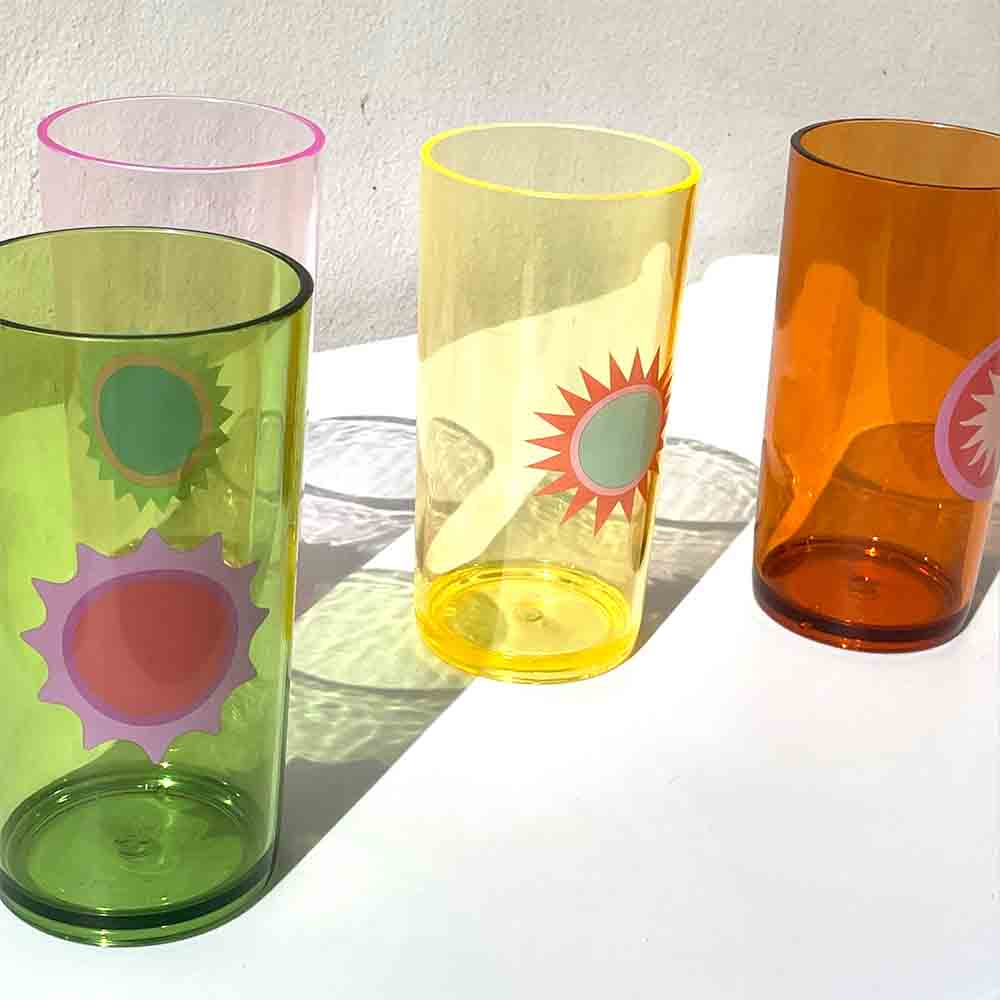 SUNNYLiFE Set of 4 Poolside Tall Tumbler