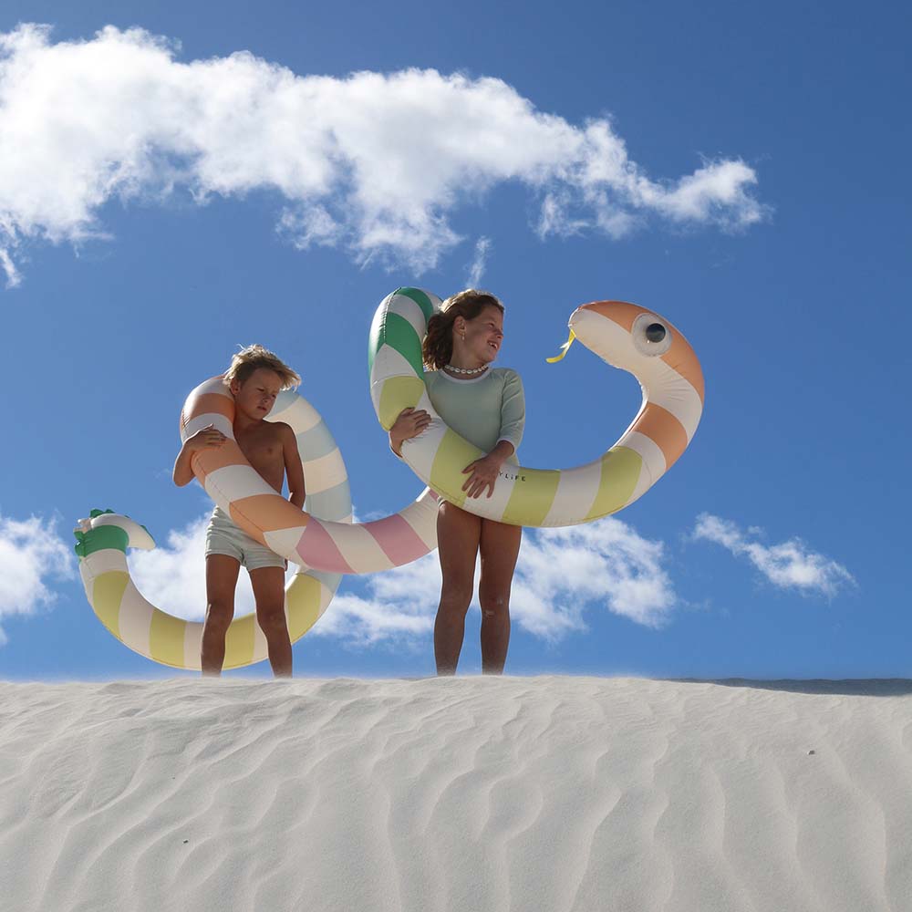 SUNNYLiFE Giant Inflatable Noodle Poolside Sorbet Stripe