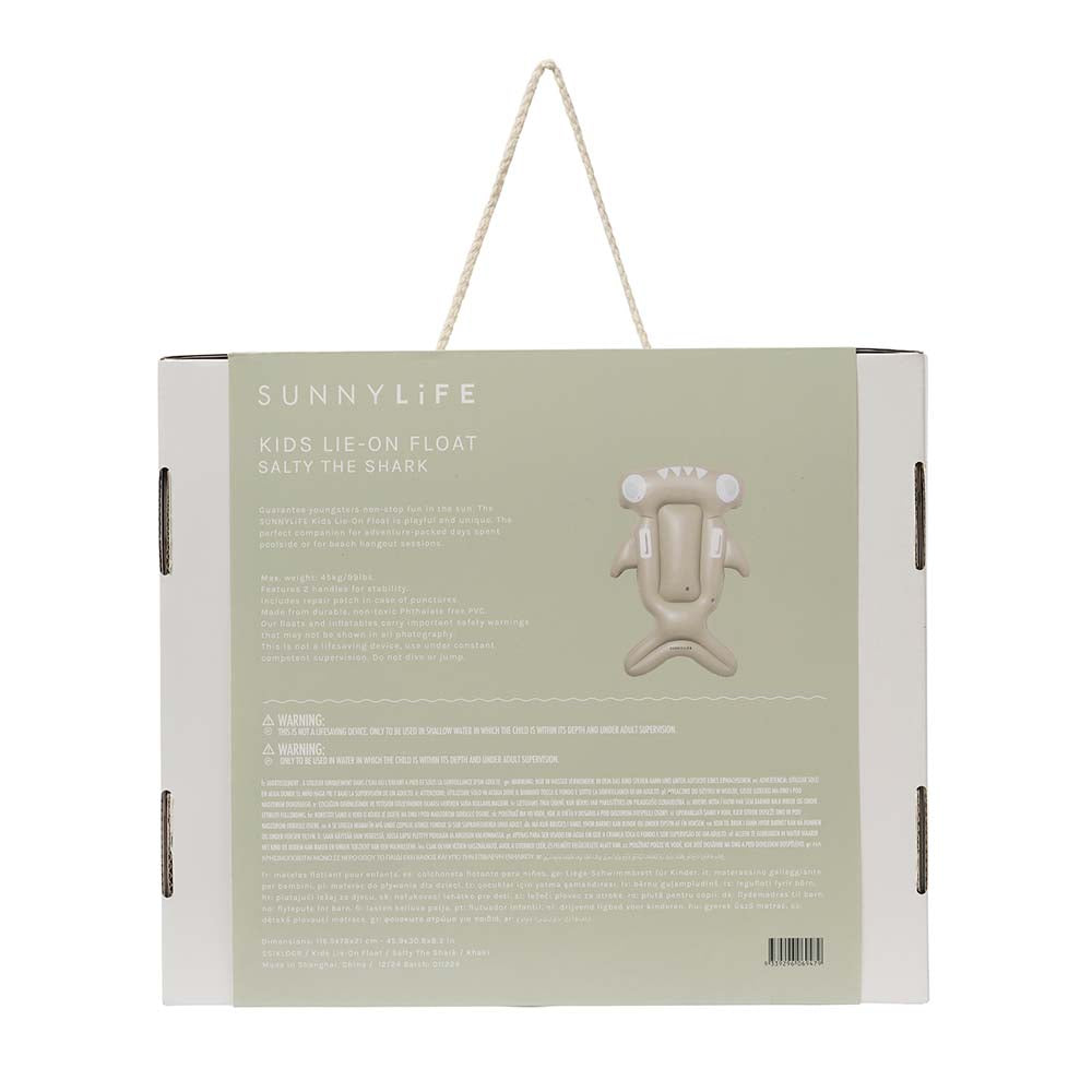 SUNNYLiFE Kids Lie-On Float Salty The Shark Khaki