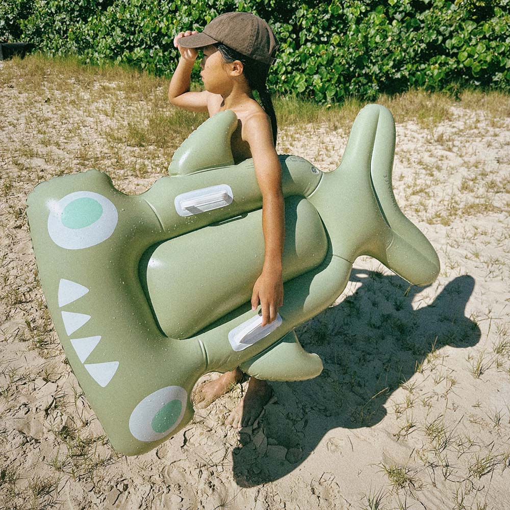 SUNNYLiFE Kids Lie-On Float Salty The Shark Khaki