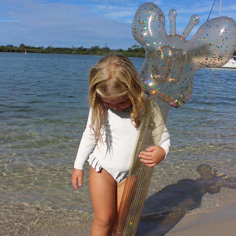 SUNNYLiFE Set of 2 Kids Inflatable Noodles Cotton Candy Glitter