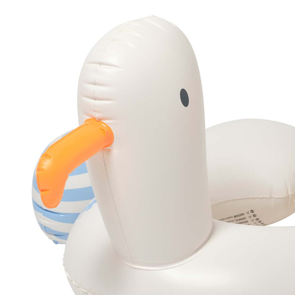 SUNNYLiFE Kids Tube Pool Ring Sammy The Seagull Blue Stripe