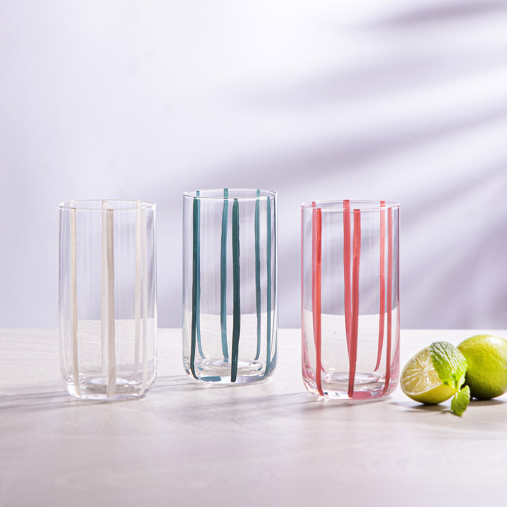 Ladelle Stripe Set of 4 Highball Tumblers