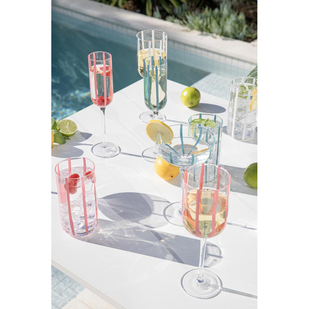 Ladelle Stripe Set of 4 Champagne Glasses