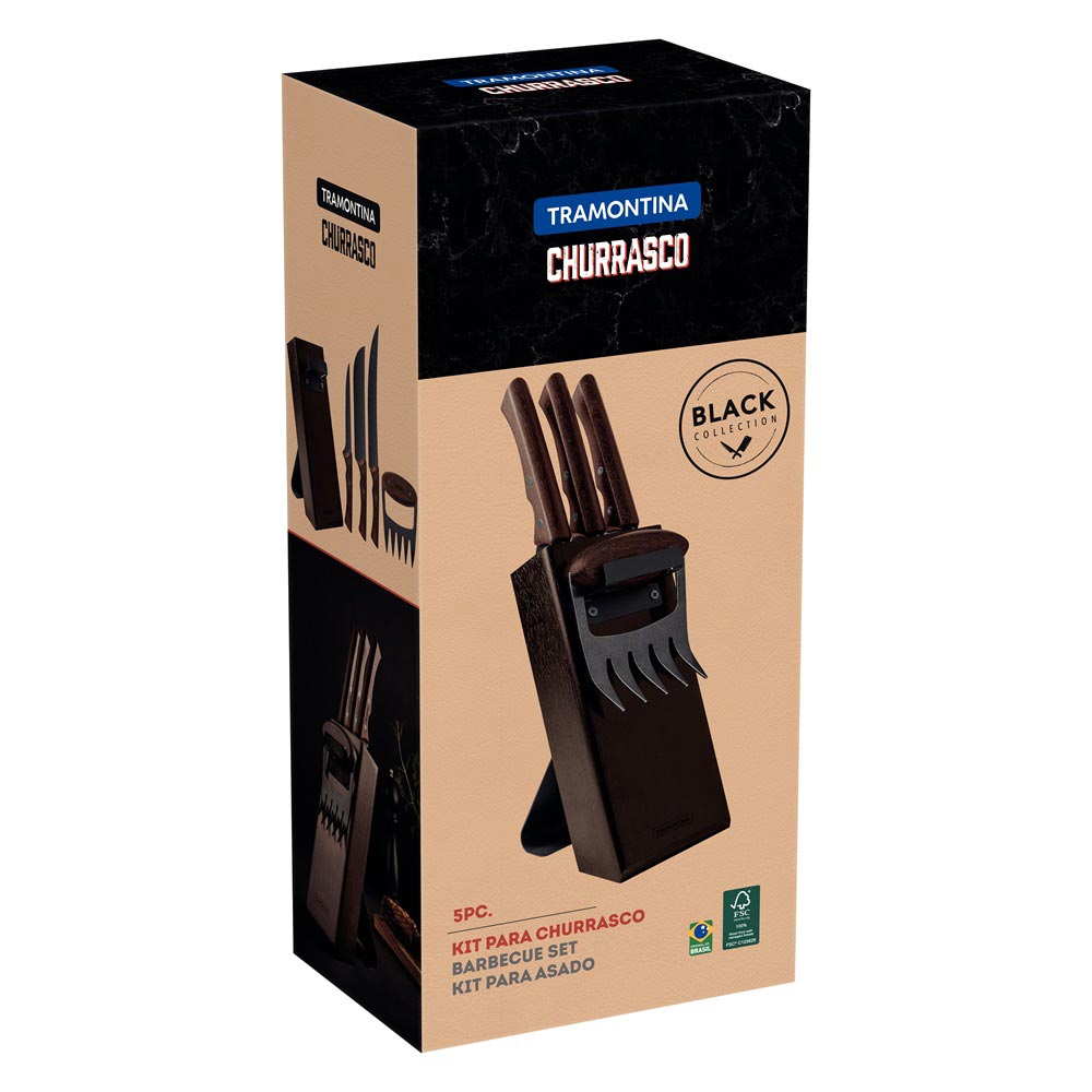 Tramontina Churrasco Black Collection Knife Block