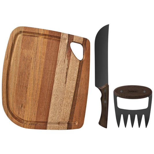 Tramontina Churrasco 3 Piece BBQ Set Black