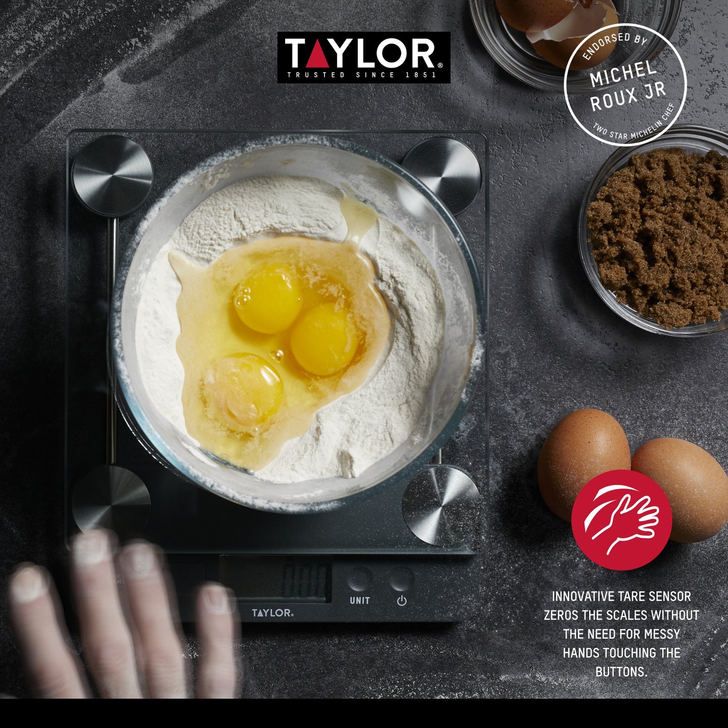 Taylor Touchless Tare Digital Dual Kitchen Scale 14.4kg