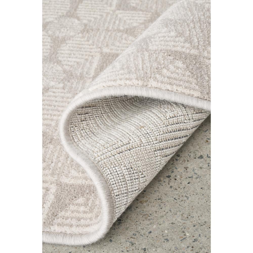 silver and ivory geometric print Wool Rug detail image - MyHouse