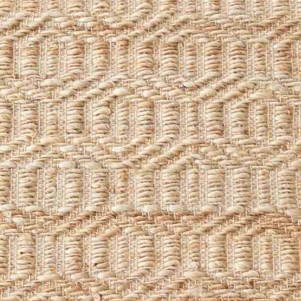 warm beige honeycomb patterned jute rug detail image - MyHouse