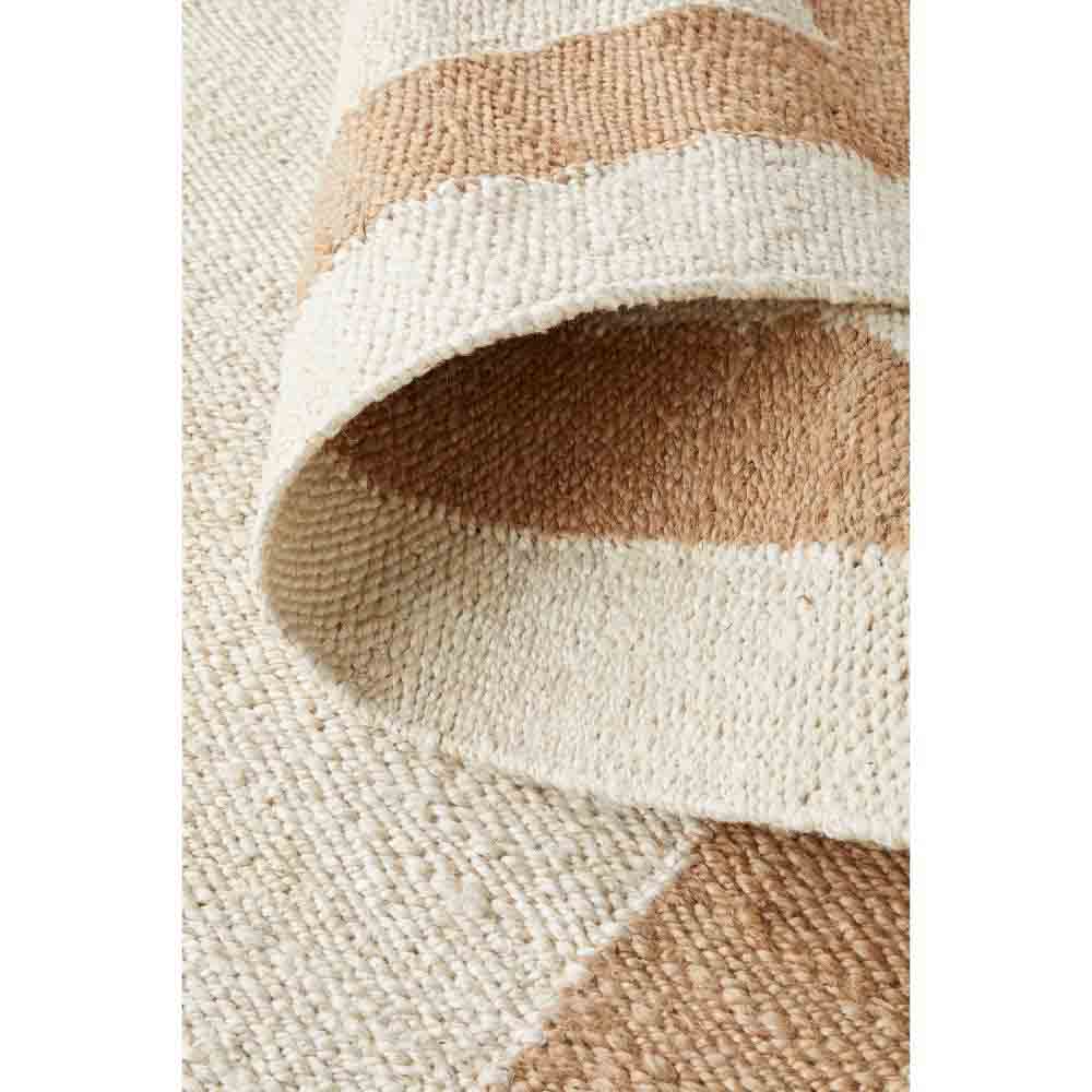 cream jute rug with beige border detail image - MyHouse