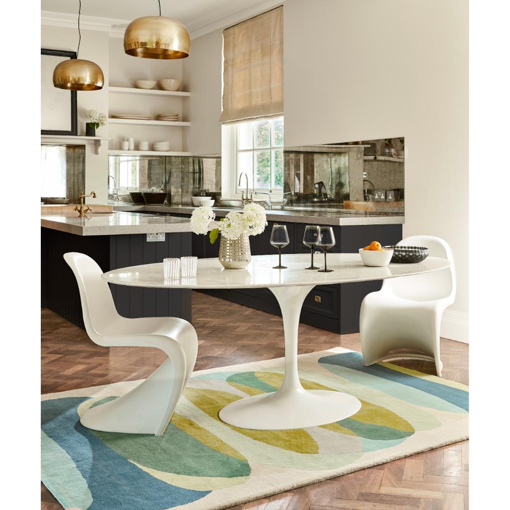 abstract green Wool Rug in mid century home - MyHouse