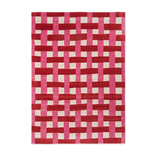 Harlequin X Sophie Robinson Basket Weave Rug Coral/Rose - MyHouse