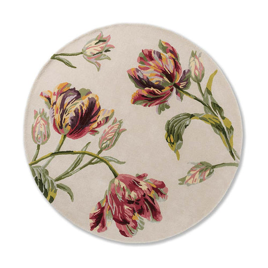 Laura Ashley Gosford Round Rug Cranberry