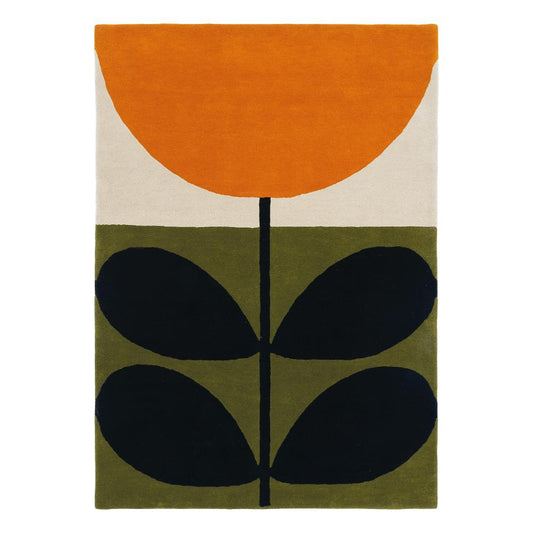 Orla Kiely Stem Black Wool Rug - House
